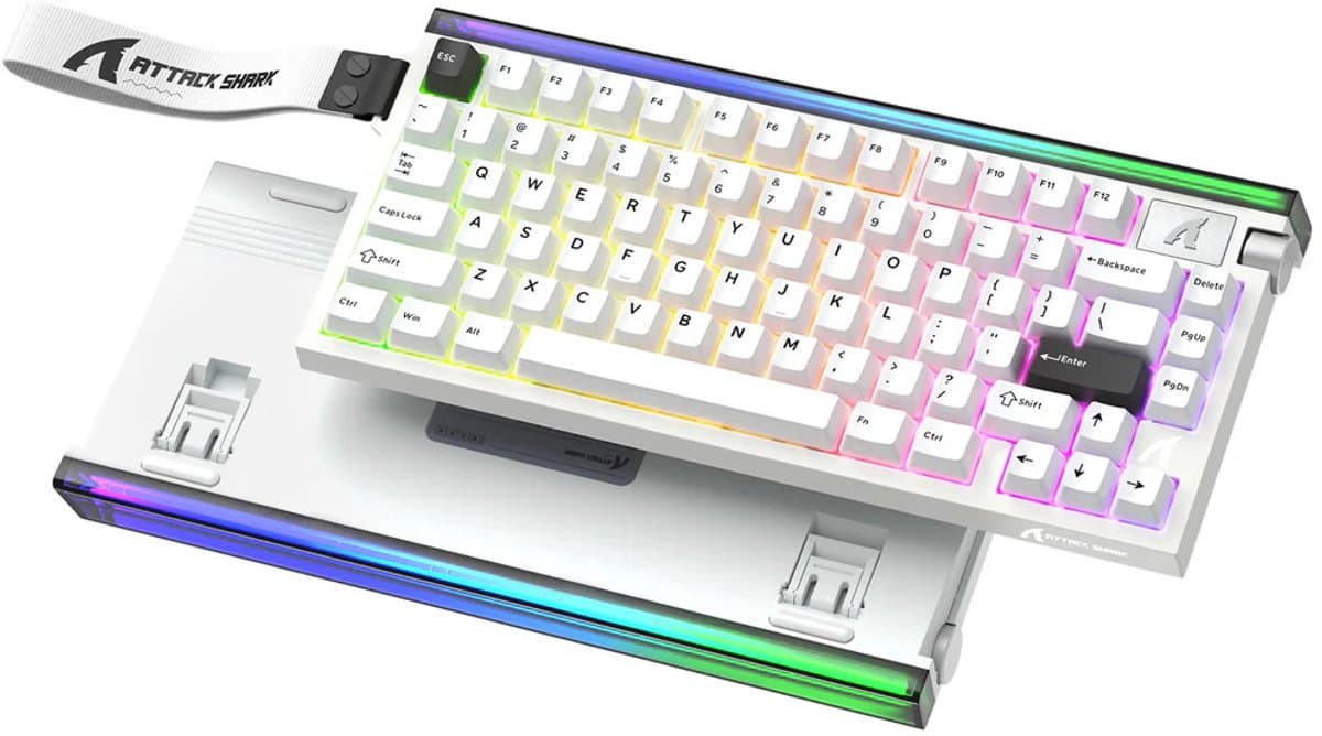 Attack Shark R85HE Magnetisch Gaming Toetsenbord - Hall Effect Rapid Trigger 0,01mm - 8000Hz - RGB - 82 Toetsen - Gaming Keyboard - Wit — afbeelding 1