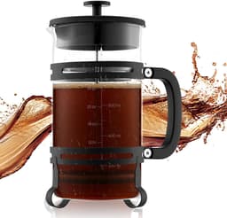 VEVOR French Press Koffiezetapparaat, 1 Liter Koffiepers van Borosilicaatglas, Theezetapparaat met Roestvrijstalen Filter, Koffiezetapparaat voor Kamperen, Reizen, Keuken, Restaurant, Koffiezetapparaat Zwart — thumbnail 1