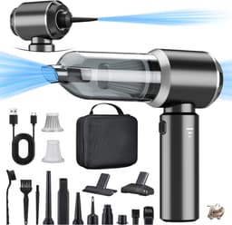 2-in-1 Draadloze Handstofzuiger Accu Stofzuiger 18000PA Sterke 3 Snelheden Elektrische Luchtblazer 200.000 rpm Voor Auto, Keuken, PC, Kantoor, Bank — thumbnail 1