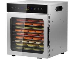 RWB® Voedseldroger - Droogoven - Fruitdroger - 10 Lagen - 30 tot 90 Graden - zilvergrijs - ‎44cm x 37cm x 36cm