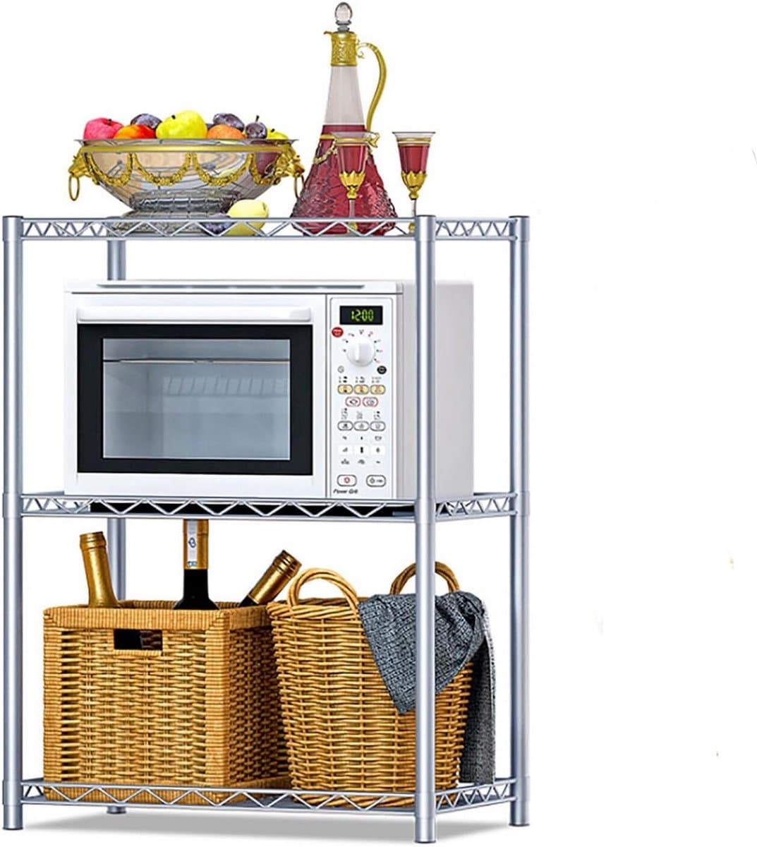 Staand Magnetronrek met 3 Etages - Keuken Organizer van Koolstofstaal — afbeelding 1