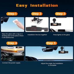 Dashcam WiFi met 64GB SD Kaart - FHD 1080P Auto Camera met Dubbele Lens en G-Sensor — thumbnail 3