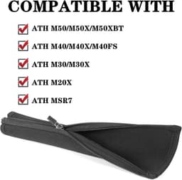 Vervangende hoofdband met ritskussens voor hoofdtelefoon - zwart, compatibel met diverse modellen — thumbnail 3