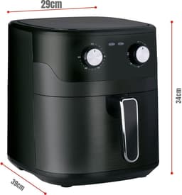 Zyrex® Airfryer xl - Airfryer xxl - Heteluchtfriteuse - Zwart- 39cm x 29cm x 34cm — thumbnail 6