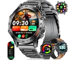 Luxe Heren Smartwatch met HD Display, Telefoonfunctie en 100+ Sportmodi - Waterdicht