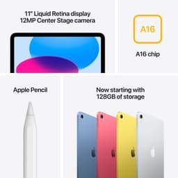 Apple iPad A16 (2025) - 11 inch - Wi-Fi - 256GB - Blue - 11e generatie — thumbnail 5