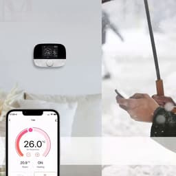 Thermostaat | Draadloos | Wifi | Draaiknop bediening | Opbouwmontage | Verwarmen | Tuya Smart Life | Zwart grijs — thumbnail 4