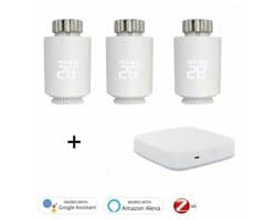Slimme Radiatorknop | Radiatorknop | Wifi | App bediening | M30x1.5mm ventiel | Temperatuurregeling per kamer | Tuya Smart Life | Wit