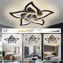 Lila Home Bloem LED Plafondlamp met Ventilator – Dimbaar met Afstandsbediening en App, Modern Woonkamerlicht — thumbnail 1