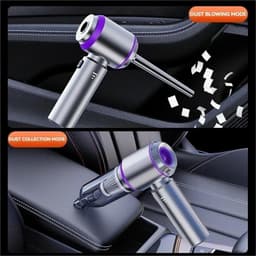 Draagbare Stofzuiger - Kruimelzuiger Mini - Auto Interieur Reinigen - Borstelloze Motor - 21x6.5x20cm - Paars — thumbnail 4