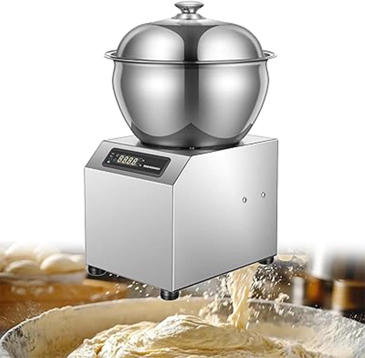 Elektrische Deegmixer - Spiraalmixer Keukenmachine - Professioneel Bakken - Zware Dubbele Spiraal - 5L Kom Capaciteit - Zilver — afbeelding 1