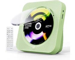 Draagbare CD-Speler -Bluetooth met Dubbele Luidsprekers- HiFi-speaker radio-Oplaadbare CD-Speler met USB-C-Groen