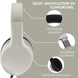 StayPowered Koptelefoon - Ingebouwde Microfoon - Lichtgewicht - Hoogwaardig Materiaal - Ademende Kussens - Wit/Zwart - 1,5m lange Snoer - Opvouwbaar en Draagbaar - 3,5mm Aansluiting - Levering Sneller dan Aangegeven! — thumbnail 4