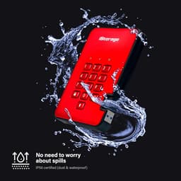 Beveiligde Externe Harde Schijf 1TB Rood - PIN Beveiliging & Hardware Encryptie — thumbnail 5