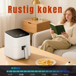 RONN® Mini Airfryer - Airfryer - Airfryer Klein - Wit - ‎‎26cm x 21cm x 28cm — thumbnail 6