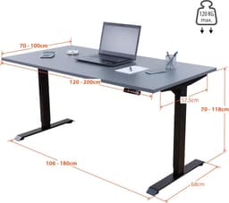 Albatros bureau onderstel LIFT, 2x motoren, elektrisch bureauframe in hoogte verstelbaar met geheugenfunctie voor buro - Bureau poten, Bureau frame, Bureautafel, Burotafel, Secretaire bureau — thumbnail 3