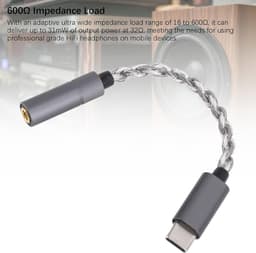 Type C naar 4.4mm Hoofdtelefoonadapter met Hoge Impedantie Ondersteuning — thumbnail 2