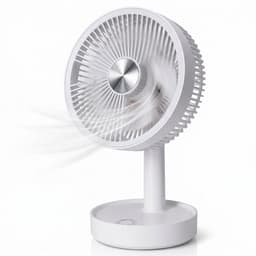 Lomera Tafelventilator Oplaadbaar USB - Draadloze Bureau Ventilator Oscillerend - Hoogte Verstelbaar - 3 Snelheden - Mini Ventilator Draagbaar Stil Compact - Wit - Kantoor Slaapkamer — thumbnail 1