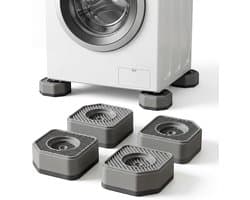 Trillingsdempers wasmachine - Trillingsdempers - Anti-vibration pads - Washing machine pads - Non-slip feet - 4.5cm height - Set of 4 - Kitchen stove riser - Dryer - Fridge - Dishwasher - Noise reduction - Grey