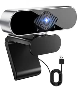 Webcam met microfoon – PC-camera (webcam), 1080p HD mini-facecam voor videoconferenties, 360° verstelbaar — thumbnail 1