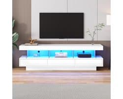 TV Meubel Hoogglans 160 cm met 3 Lades en LED Verlichting