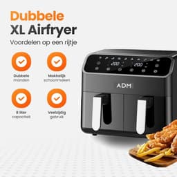 Dubbele Airfryer XXL – 11L (2×5,5L) – Dual Zone met SYNC – 2950W – PFAS-vrij – Vaatwasserbestendig — thumbnail 2