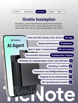 Mobvoi TicNote AI Spraakrecorder - AI Voice Recorder - Shadow AI Assistent - Live Transcriptie & Vertaling - 64GB - 120+ Talen - Grijs — thumbnail 3