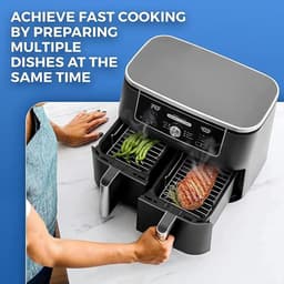 Airfryerrek 2-pack - Airfryer Accessoires - Airfryer-accessoire met dubbele mand - Grill voor hoge temperaturen - Multifunctioneel kookrek - Airfryer — thumbnail 8