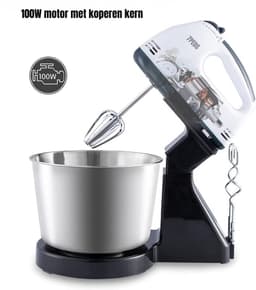 RWB® Mixer met Mengkom - Keuken Mixer - Mix Machine - Zwart - 28 x 16 x 29 cm — thumbnail 4