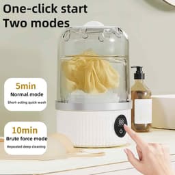 Draagbare Wasmachine - Mini Wasreiniger - Reizen Onderweg - USB Oplaadbaar - 20x13x13 cm - Wit — thumbnail 4