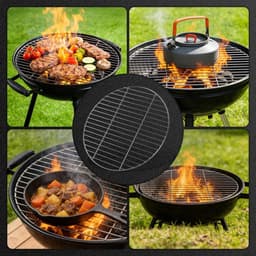 Grillrooster Rond - Barbecue Rooster - Buiten Grillen - Roestvrij Staal 304 - Ø 55 cm - Zilver — thumbnail 2