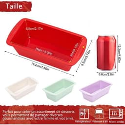Vierdelige cakevormenset - rechthoekige cakevorm met antiaanbaklaag - broodvorm - 19x8x5,5 cm - accessoires voor de airfryer — thumbnail 5