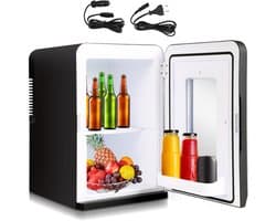 Mini Koelkast - Draagbare Autokoelkast 15L - 2-in-1 - koelen en verwarmen - Minibar - Elektrische Koelbox - AC/DC 12V/230V Aansluiting - Draagbare Campingkoelkast