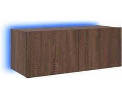 Zwevend TV Meubel met LED Verlichting - Wandkast voor Media en Accessoires