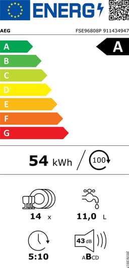 AEG FSE96808P - Inbouwvaatwasser - 14 couverts - Energielabel A — thumbnail 3