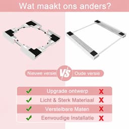 Universele Wasmachine en Droger Frame Set - Tussenmontage Kit voor 46-66 cm Apparaten - Stapelkit met Ratelsnoer - Installatie Set voor Wasruimte - Gemakkelijk en Veilig Stapelen — thumbnail 5