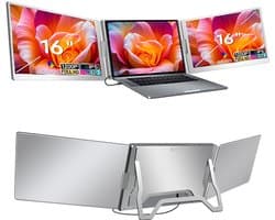 Techdecor S900 Laptop Screen Extender – 16 Inch IPS Portable Monitor – Dual Screen Laptop – 1920×1200 – USB-C Plug & Play