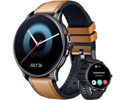 Smartwatch Heren met Bellen, AMOLED Scherm, Hartslagmeter, Slaaptracker en 120+ Sportmodi