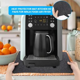 2 stuks - Hittebestendige matten - rechthoekig antislipvilt - siliconen aanrechtbeschermer - voor airfryer, koffiezetapparaat, broodrooster - 44×30cm - zwart — thumbnail 3