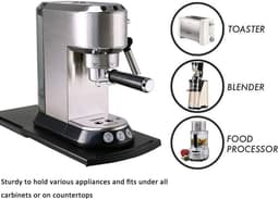 Handige schuiflade - voor koffiezetapparaat - verplaatsbare opbergmand voor keukenapparatuur - aanrechtopbergruimte voor airfryer, blender, staande mixer, keukenmachine - 2 sets — thumbnail 3