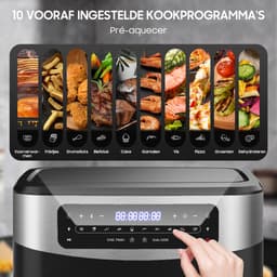 Dewelling KDFO-5511DTW 12L XXL Dual Zone Airfryer met Afneembare Scheidingswand – 2600W Heteluchtfriteuse met Kijkvenster – Sync Finish & Dual Cook — thumbnail 4