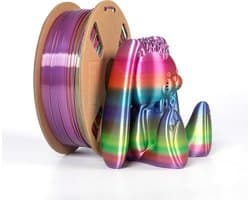 Zijdeachtig PLA 3D-printerfilament Regenboog 1.75mm 1kg met Hoge Maatvastheid