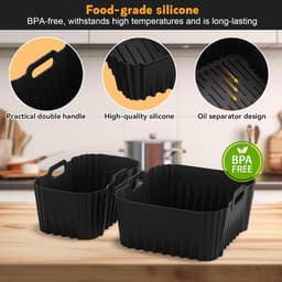 Airfryer-accessoires voor Tefal Dual Easy Fry XXL 11L (6,5L/4,5L), siliconen mal Airfryer-accessoires voor Tefal heteluchtfriteuse XXL — thumbnail 3