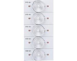 20 Stuks Witte 6V SMD LED Lampjes met Glasvezelprintplaat en Lens voor TV Reparatie