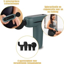 Florixa® Massage Gun Professioneel – Massage Pistool - Massage Apparaat - Groen - 13cm x 5cm x 15cm — thumbnail 4