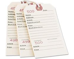 Reparatie- en Onderhoudskaarten met Afscheurstrook - Genummerde KWL Tags (500 Stuks)