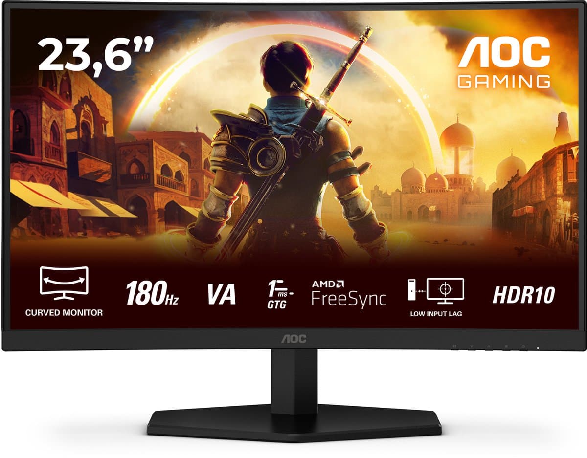 AOC G4 C24G42E - Full HD Curved Gaming Monitor - 180hz - 0.5 ms - 24 inch — afbeelding 1