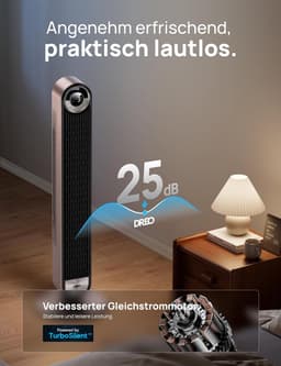 Stille Torenventilator met Koeling | WiFi, Oscillerend, Afstandsbediening, 9 Snelheden, 4 Modus, 12 Uur Timer, Stemcontrole — thumbnail 3