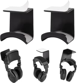 Bureau onderkant headset hanger - koptelefoonhouder onder bureau - headset hanger under desk - Zelfklevend - Voor gaming setup - Kantoorwerkplek - 2 Stuks - zwart — thumbnail 1