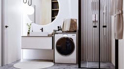 Hoge Kast Boven Wasmachine en Droger - Wastoren Opbergrek voor Badkamer — thumbnail 5